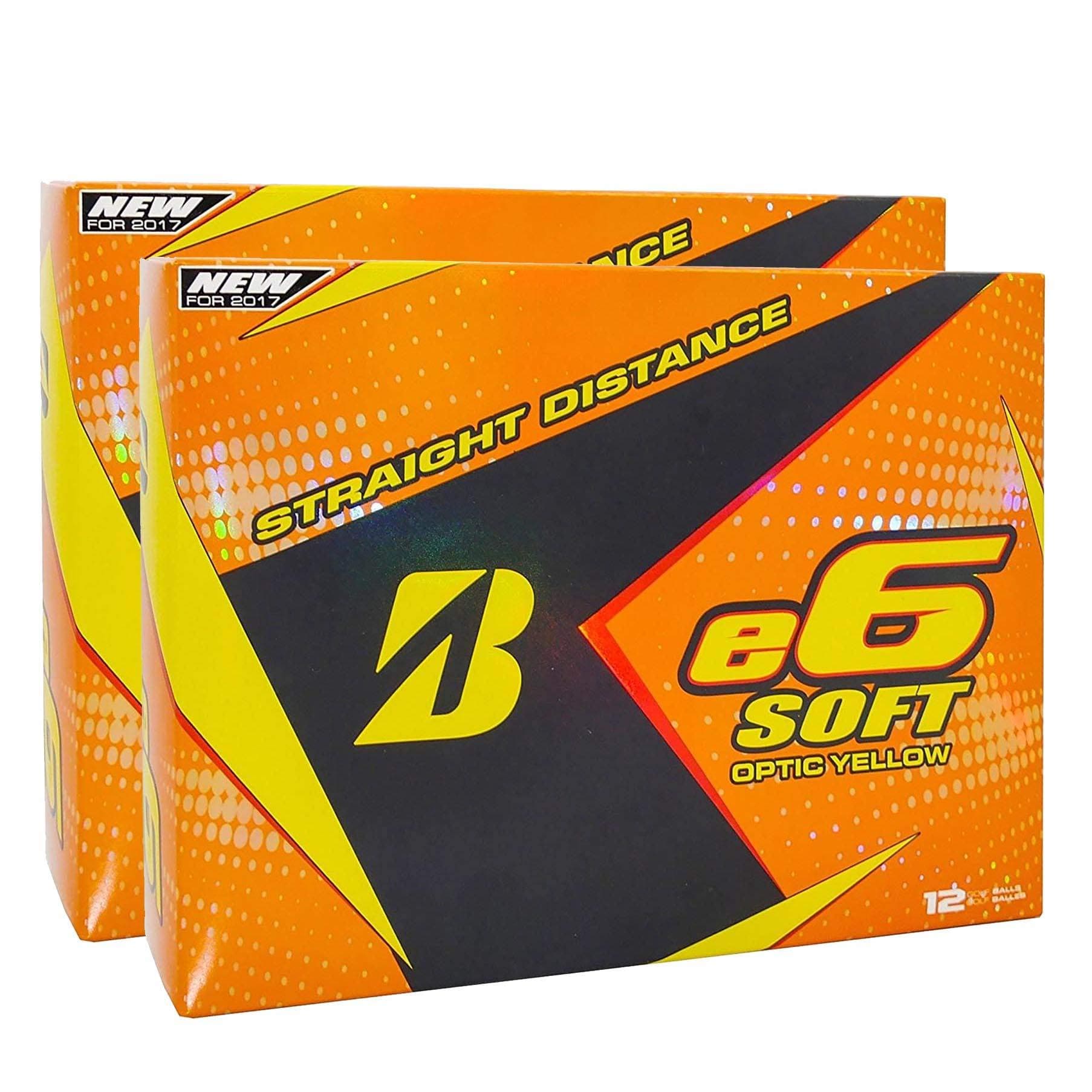 Bridgestone 2017 e6 Soft Yellow Straight Distance Low Spin Golf Balls, 2 Dozen