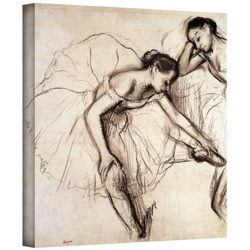 ArtWall 'Two Dancers Resting' Gallery-Wrapped Canvas Artwork by Edgar Degas, 24 by 24-Inch
