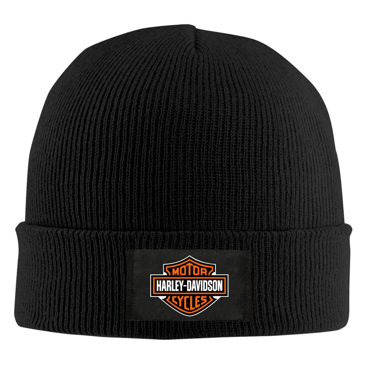 Harley Davidson Logo (2) Beanie Hat,Warm Knitted Hat Caps Music for Men Women Winter Black