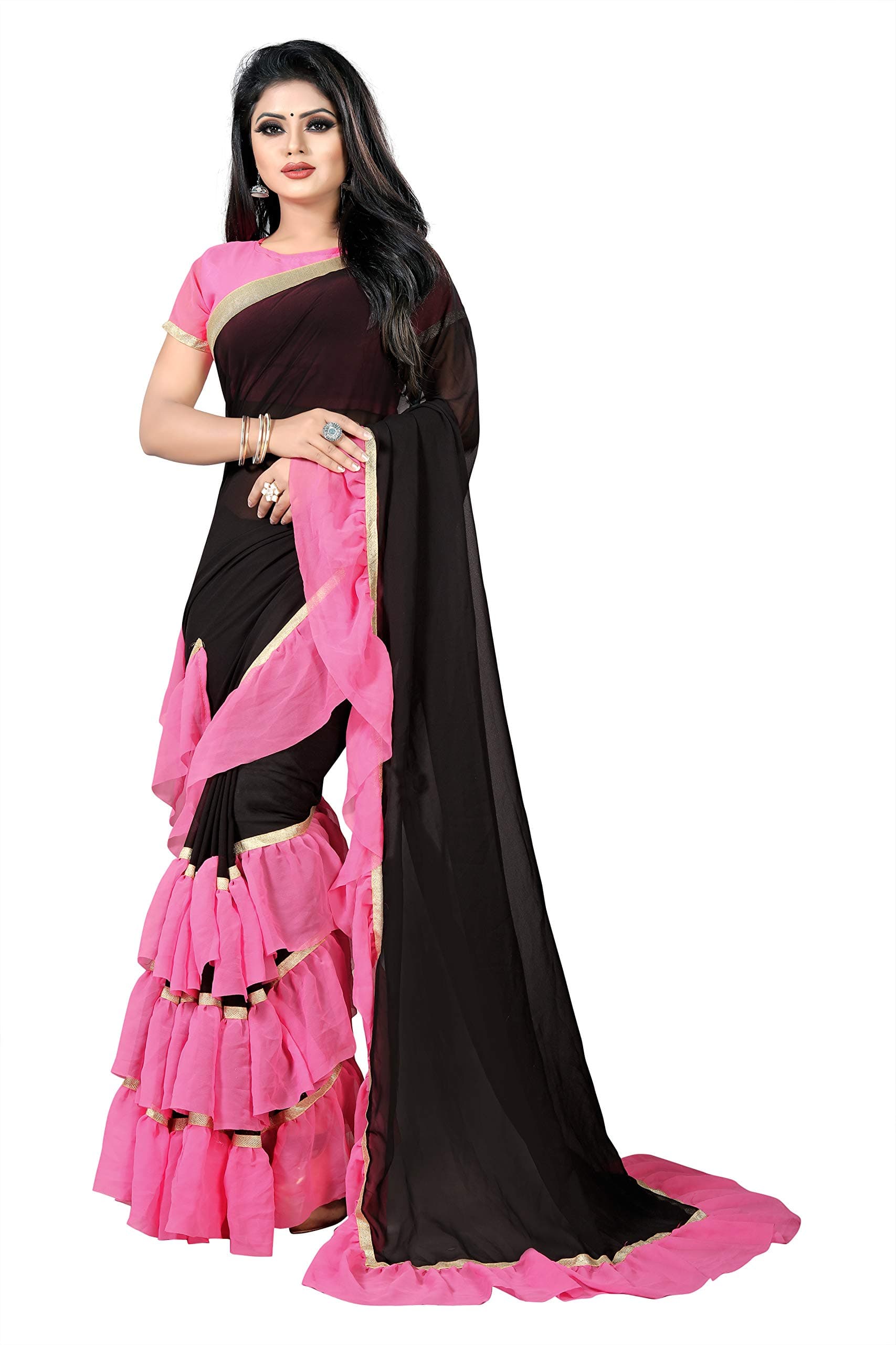 Bigben Textile georgette with blouse piece Saree