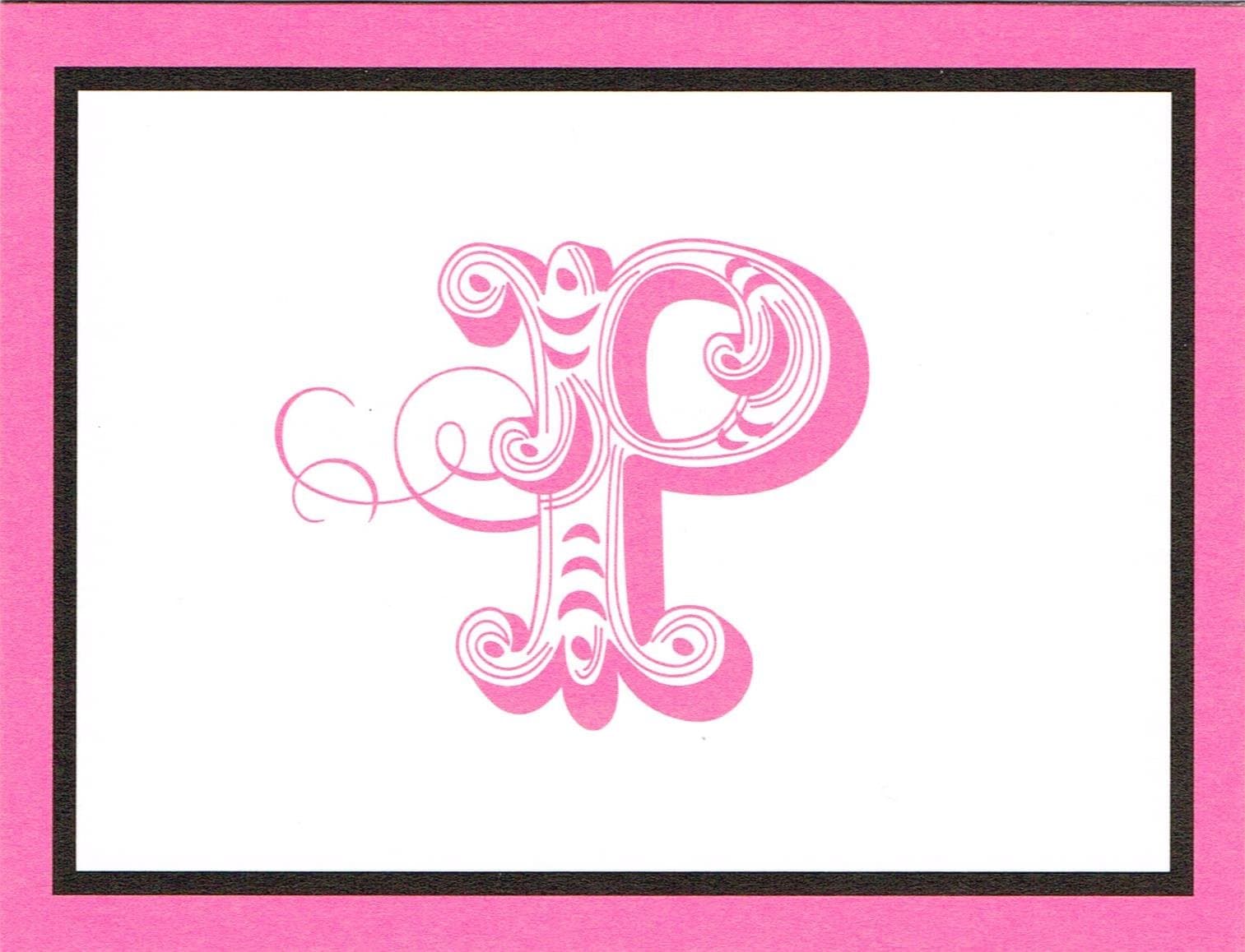 Hallmark Blank Personalized P Stationery Note Cards | Pink