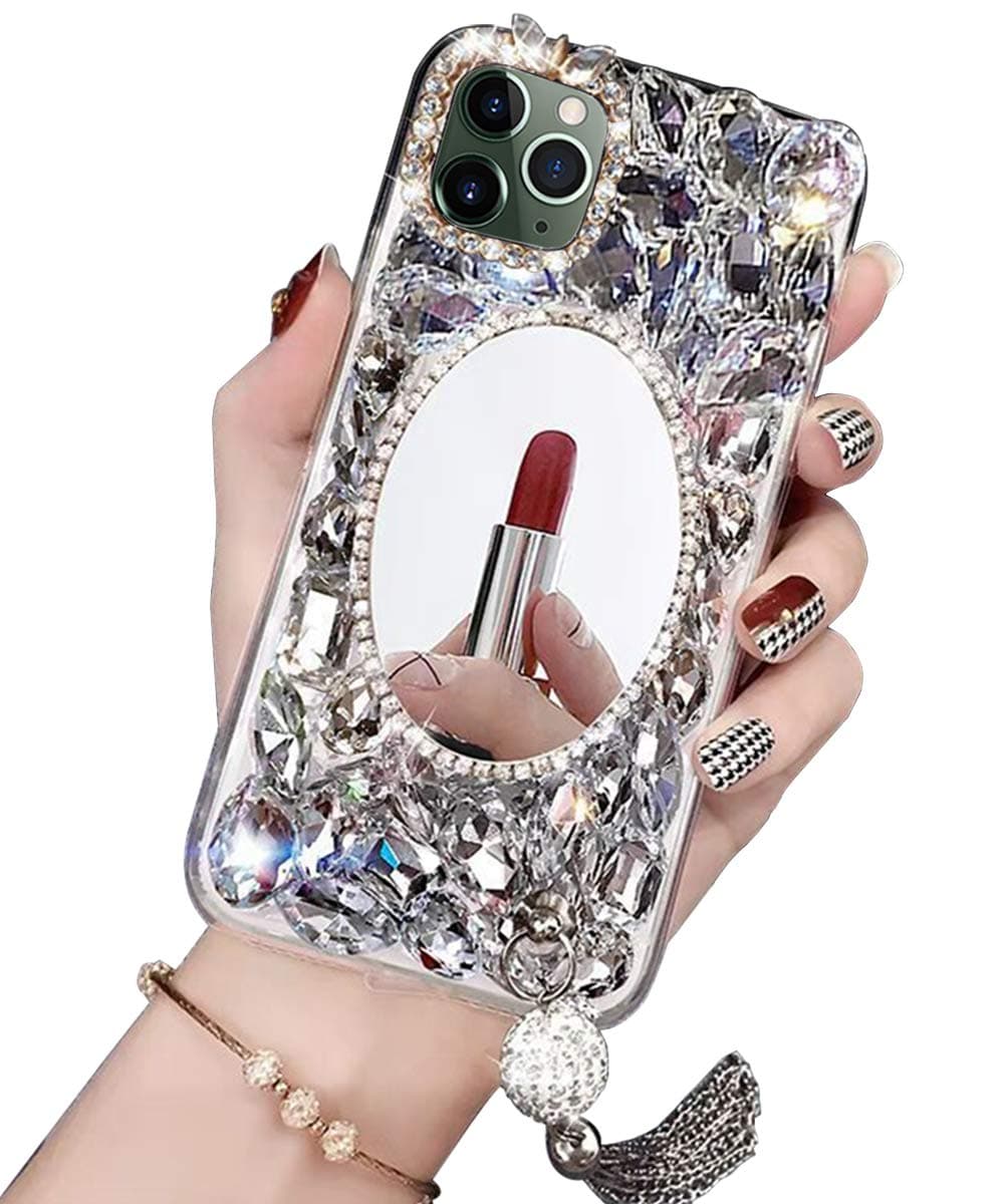 Heroisnice 11Pro Max Bling Case Rhinestone Compatible with iPhone 11 Pro Max Phone Cases Glitter Diamond Mirror Cover 11ProMax Protective Bumper Covers for iPhone11Pro Max 6.5 Inch Luxury