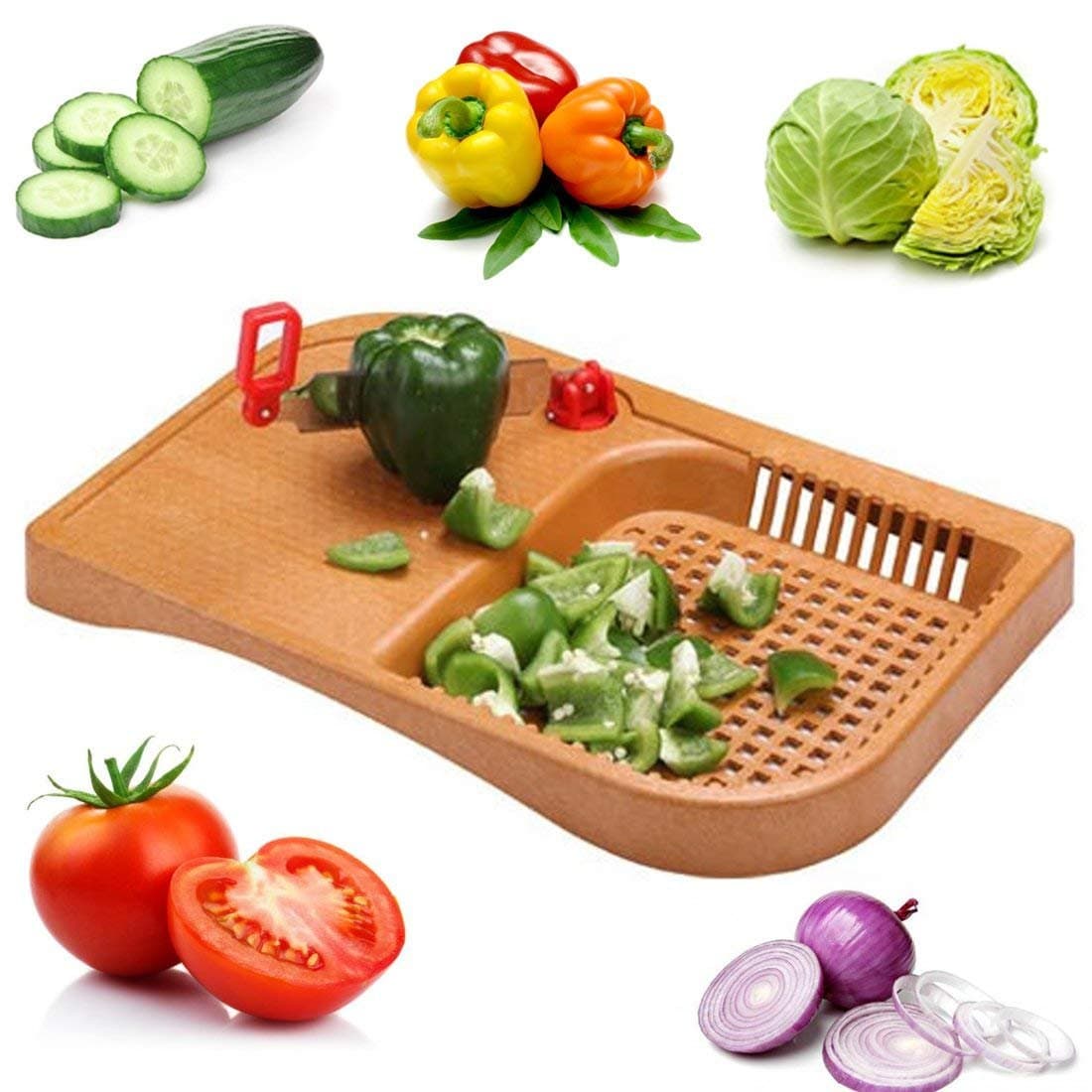 Plastic Cut n Wash Chopping Board with Knife