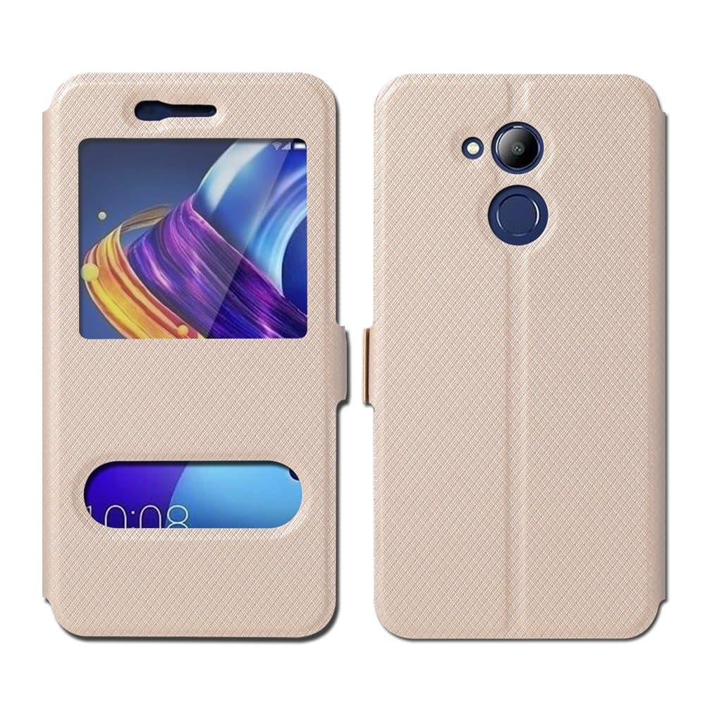 Huawei Honor 6C Pro Case / Honor V9 Play Case 5.5 inch , JMPin [View Window] Flip Case Cover with Kickstand [Magnetic Closure] for Huawei Honor 6CPro / Honor V9Play Case (gold)