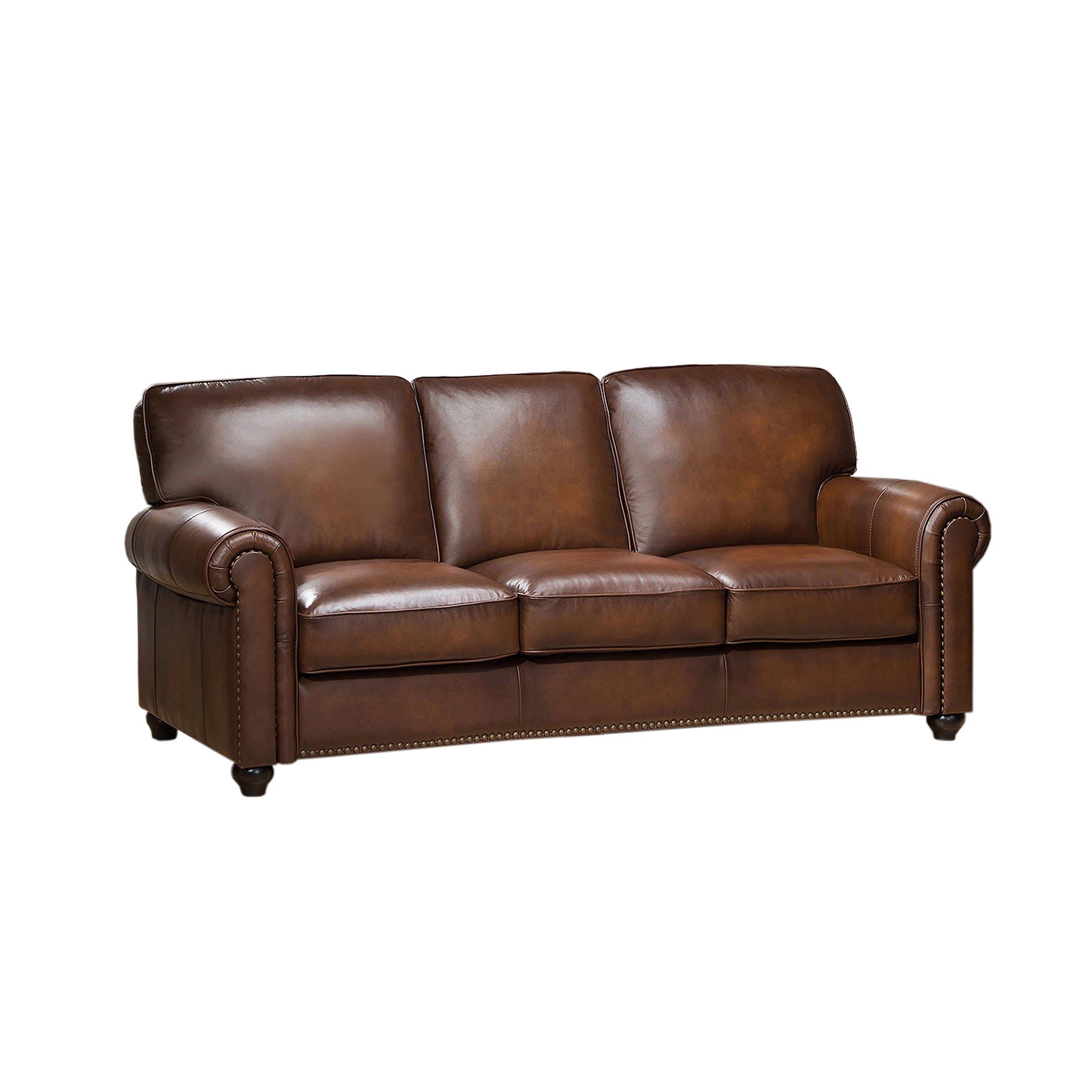 Hydeline Royale 100% Leather Sofa, Camel Brown