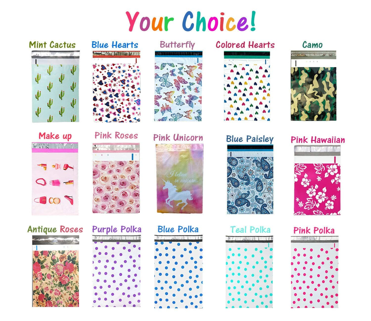 50 pcs 6x9" Designer Series -Poly Mailers, Self Sealing Flat Plastic Mailing Bags Seal (Mint Cactus) njKE396