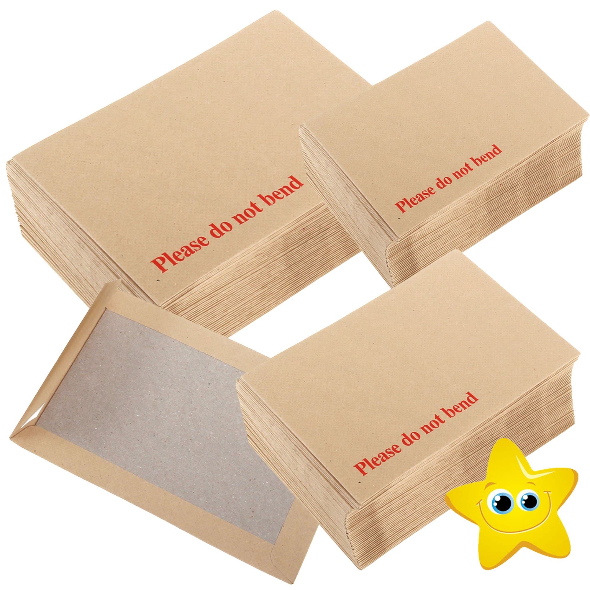 C4 Board Backed Envelopes 324mm x 229mm Printed"Please Do Not Bend" 130gsm Envelope (125)