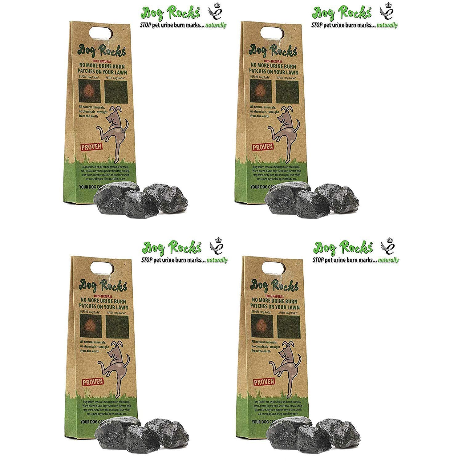 Dog Rocks Stops Burn or Grass Patch, Pet Safe and Natural (4pack)