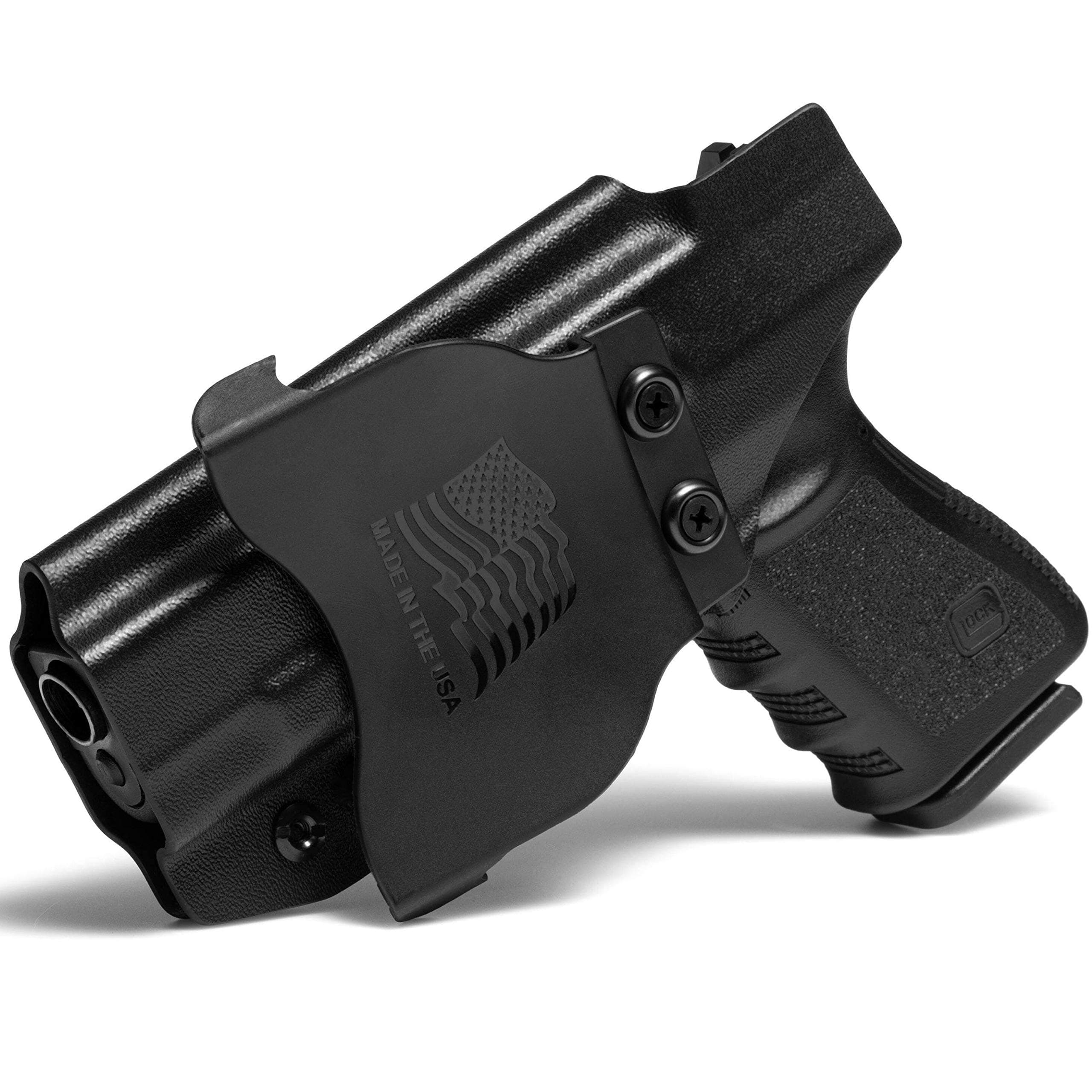 Rounded OWB Paddle KYDEX Holster | 'Posi-Click' Retention | Custom Fit | Adjustable Cant | 100% US Made | BLK
