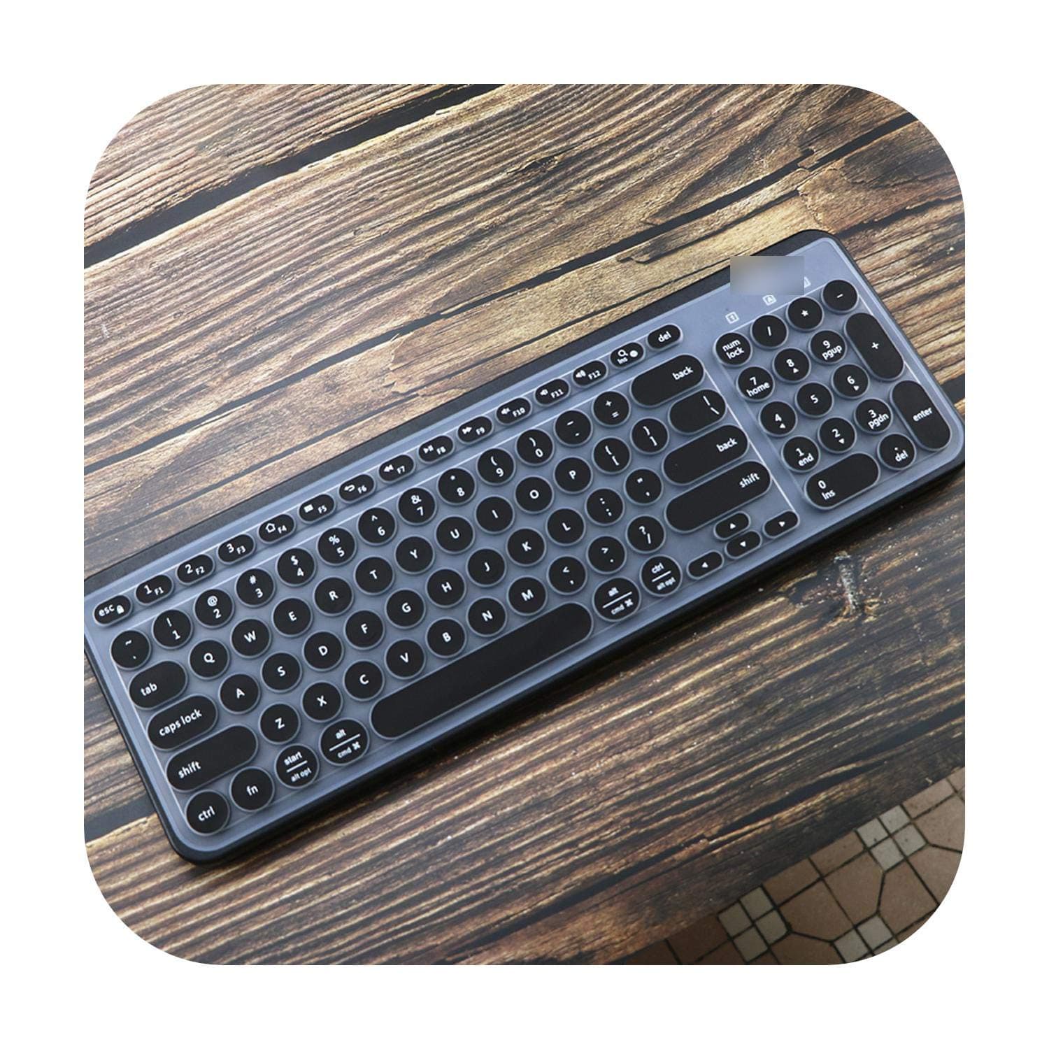 Silicone Laptop Keyboard Cover for Logitech K780 Multi Device Wireless Keyboard Skin Protector-Black-