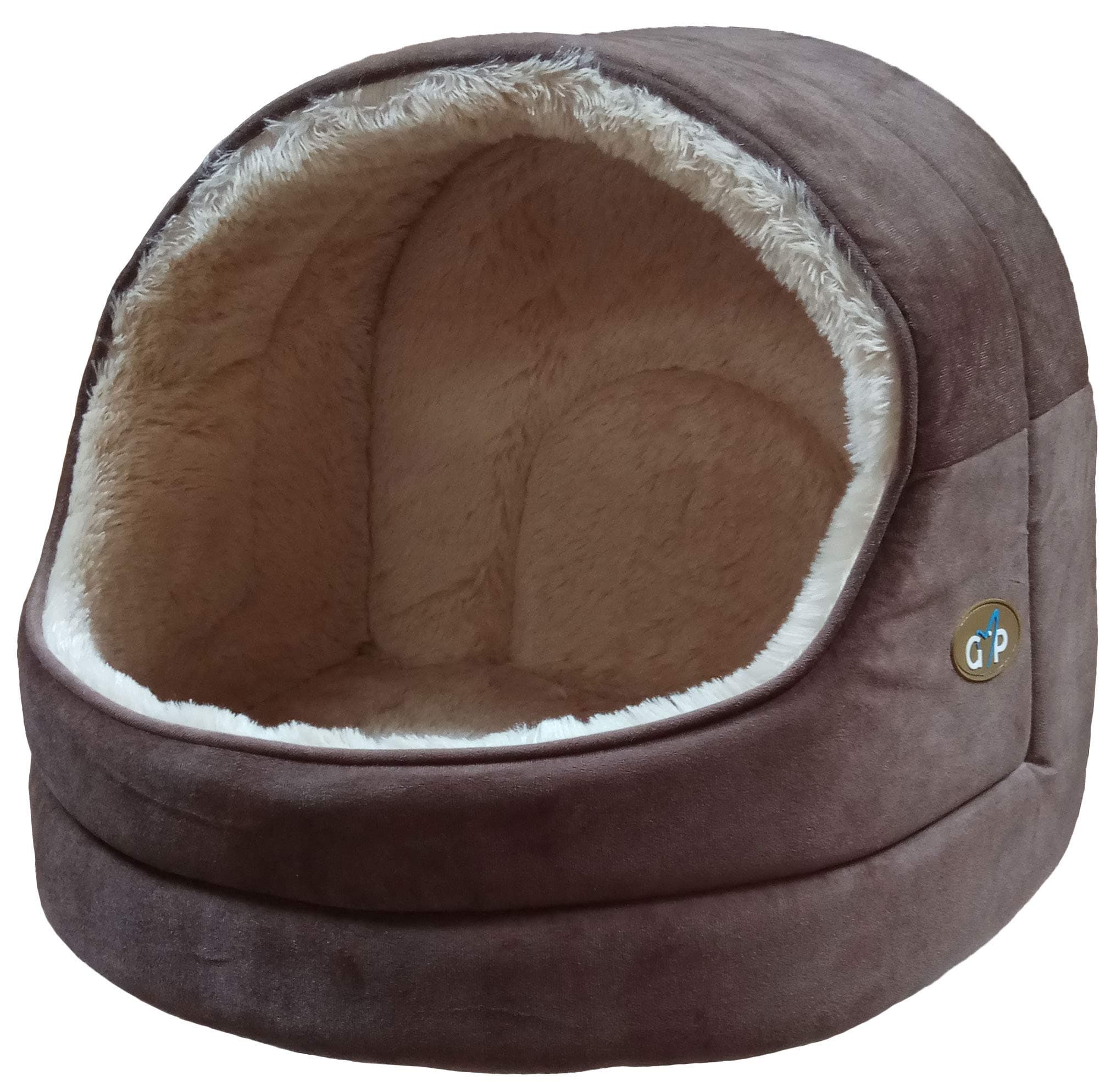 Gor Pets Nordic Hooded Bed with its plush, soft materials, it ensures your furry friend feels - large Brown