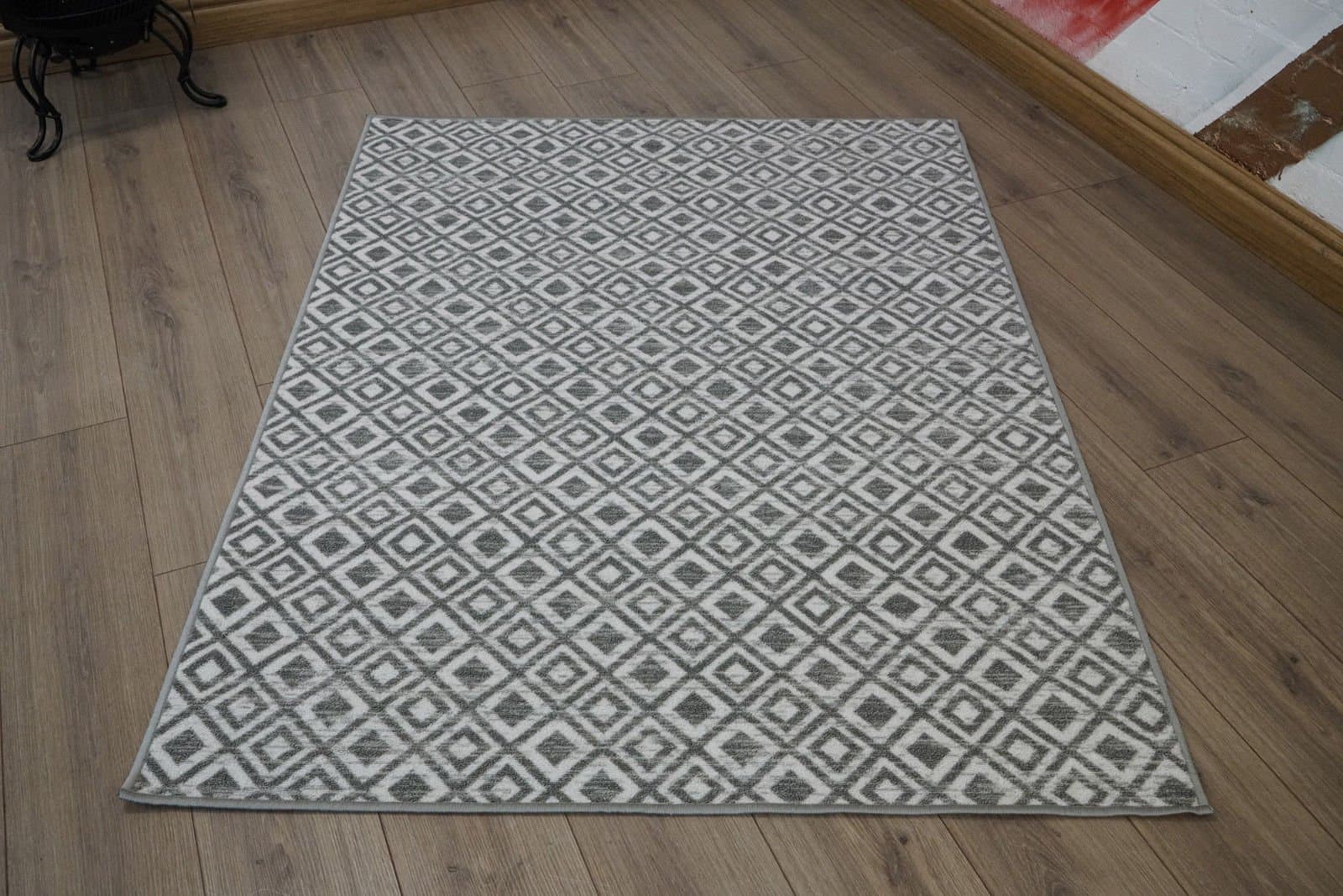 Machine Washable Greek Key, Triangular, Diamond Designs Anti Slip Rugs Doormats (Diamond, 40 x 60 cm(1'4" x1'12"))