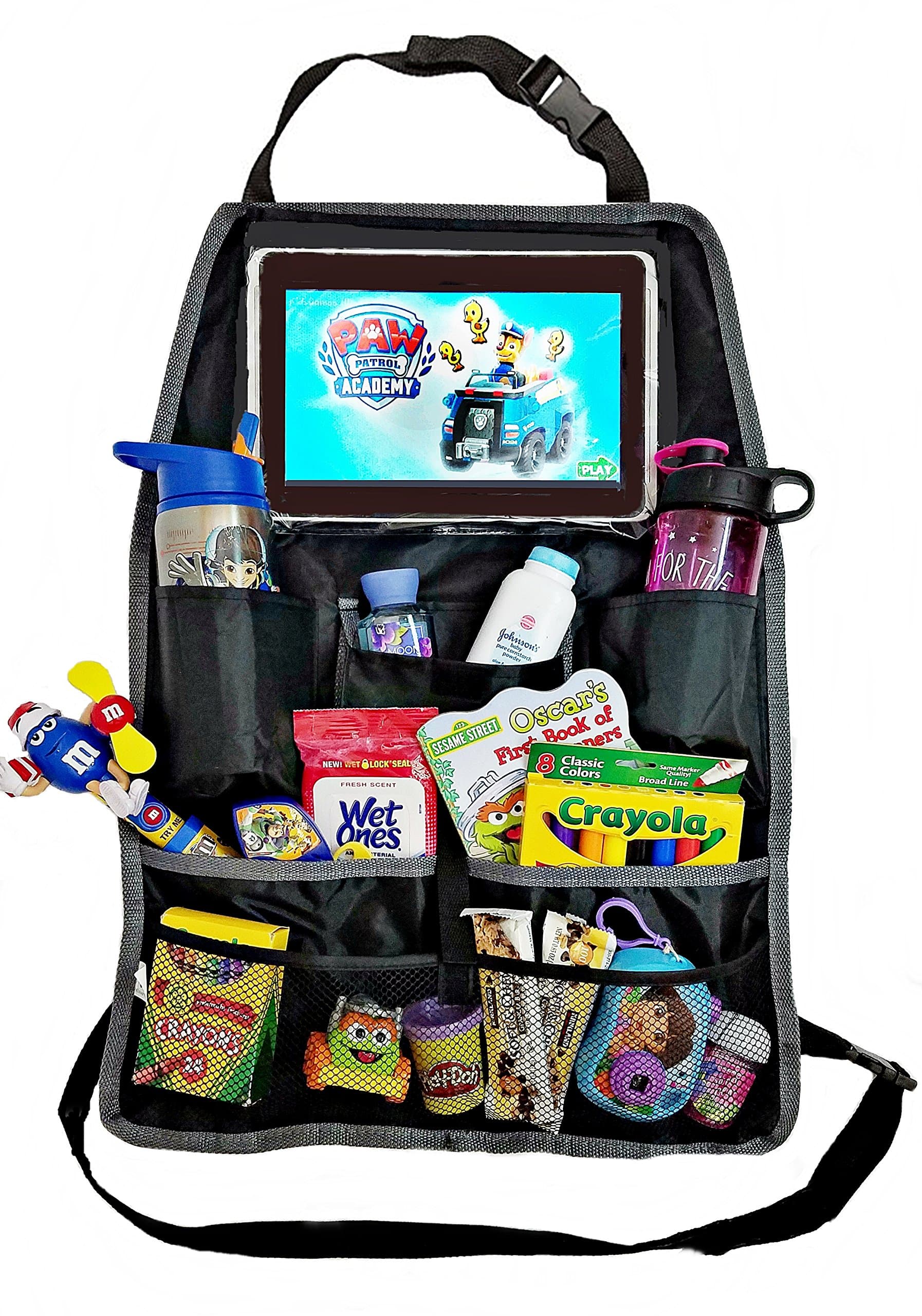 Rugged and Universal Backseat Organizer | Back Seat Organizer with iPad and Tablet Holder - Touch Screen Pocket for Tablets up to 10.1" - Perfect for Everyday Use or Travel - Remove Clutter and Mess