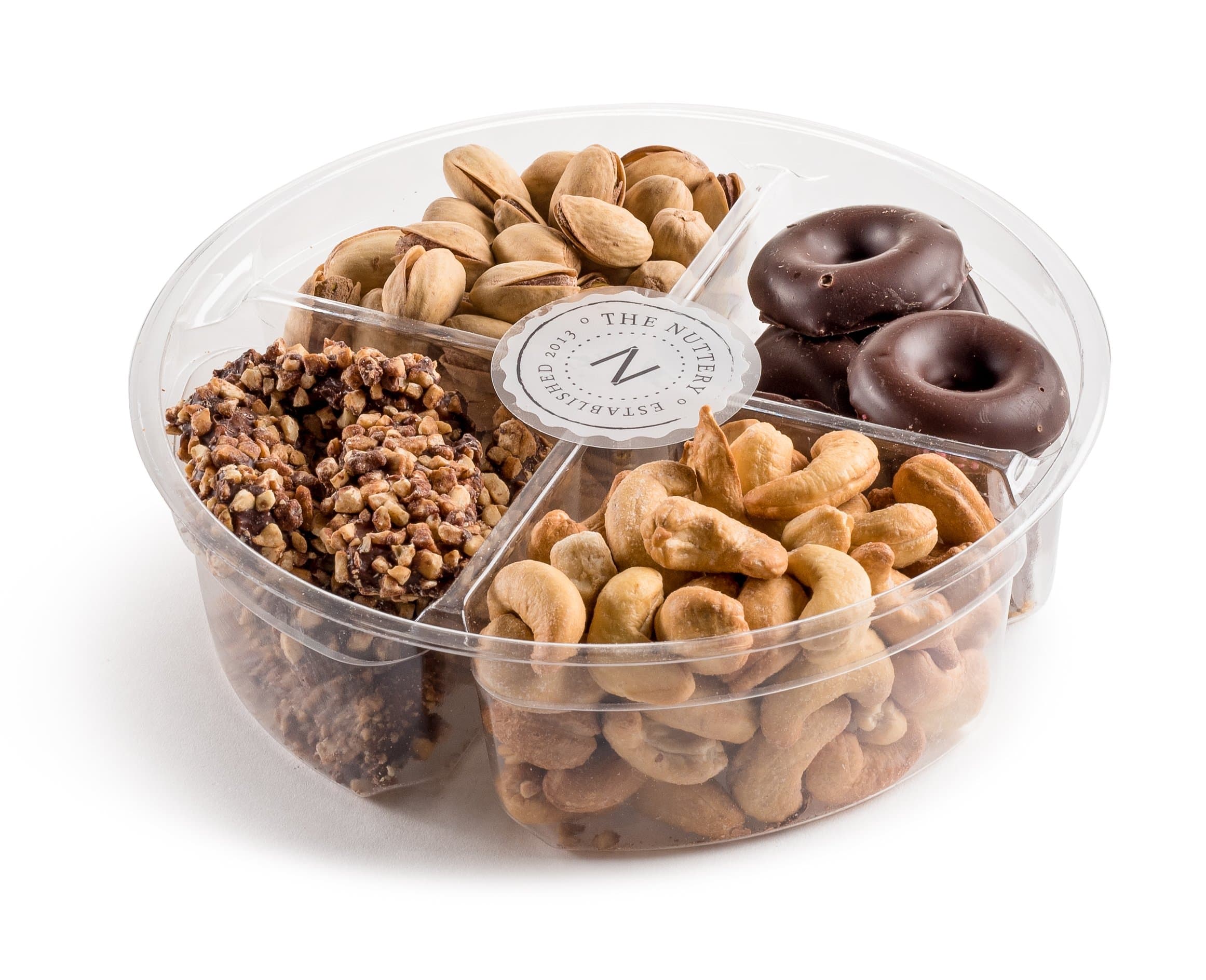 The Nuttery Deluxe 4 Section - Chocolate and Roasted Nuts Gift Tray