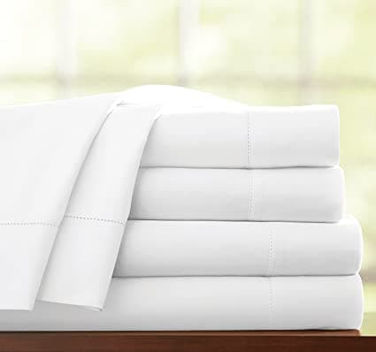 100% EGYPTIAN COTTON 300 THREAD COUNT HOTEL QUALITY FLAT BED SHEET (Single, White)