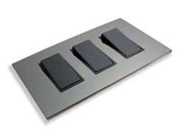 Cassa Triple Light Switch 10 Amp 2 Way - Black Nickel