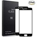 OnePlus 5 Screen Protector, Orbeet Tempered Glass Screen Protector HD Clear Full Coverage 9H Hardness Film Edge to Edge Protection Shield for One Plus 5 (Black)(2 Pack)
