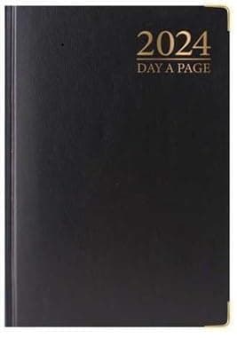 ORBITRON 2025 A4 A5 A6 Day A Page Padded Hardback Desk Diary with Metal Corners (Black, A5 Day A PAge)