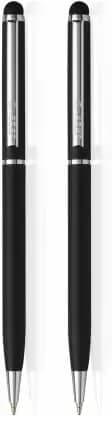 2 in 1 Capacitive Stylus with Ball Pen for Android Touch Screen Mobile Phones Tablets iPads and iPhones, Black