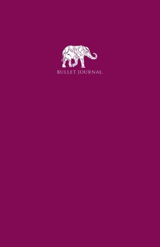 Bullet Journal: A5 Dotted Grid Notebook Journal, Elephant, Berry Paperback – 12 Sept. 2017