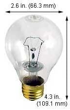 Incandescent Light Bulbs 116A21TS 130V Clear 2.43" LCL (Case of 6)