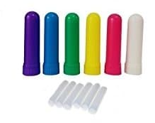 Aromatherapy Nasal Inhaler for use with Essential Oils - 6 Pack Set with Empty Wicks to add your own oil