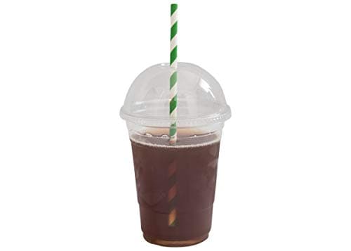 [200 SETS] HAKOWARE 20 oz Ultra Clear Disposable Plastic Cold Cups with Cross Hole Dome Lids for Wedding & Party, Plastic Cups, Disposable Clear Cups for Smoothie & Cold Beverage