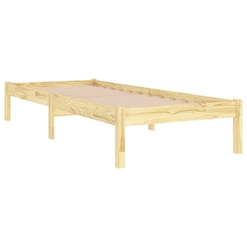 vidaXL Solid Pinewood Bed Frame Home Bedroom Furniture Modern Wooden Bed Base Frame Bedstead for Children Adults 90x190 cm UK Single