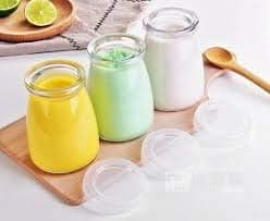 H&H Creation 100ML Yoghurt Jars Pudding Jar with Lid Glass Jars for Yogurt Maker and Milk, Parfait (Set of 6) (Puding Jars, 6)