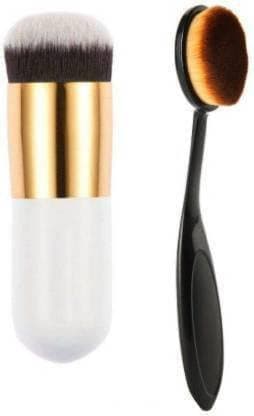 DATNASAYAD Professional Foundation Brush And Oval Foundation Brush (Pack Of 2)