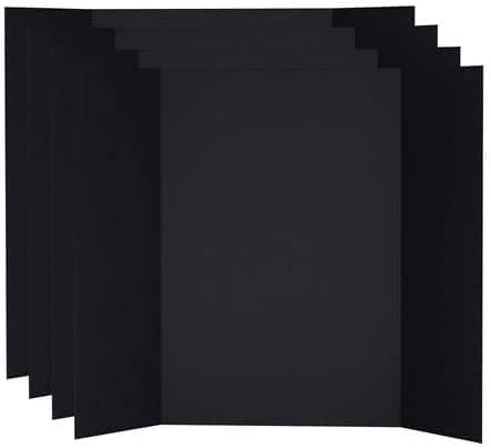 PROTECTAFILE 1 x Black Tri-Fold Spotlight Foam Presentation Board 841 x 1189 mm(A0 - A1) - Ideal for Showcasing Artwork and Projects - Lightweight Fold Presentation,Foldable Display (1)