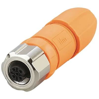 EVC814, Connector, Str M12 5-pos Female Micro DC Attachable, Screw terminals,4-6mm