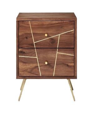 Aprodz Solid Wood Gandra Bedside Storage Table for Living Room