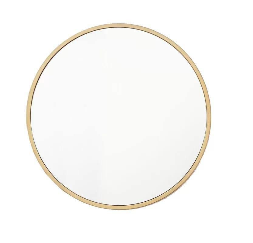 Sam Home Collection Round Mirror Black for Wall Decor Home Decor and Bathroom (Gold)