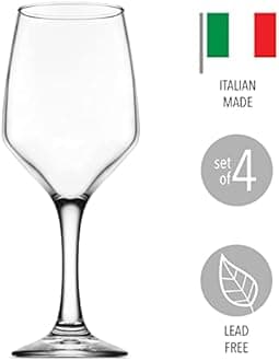 Godinger Wine Glasses, Italian Made Stemmed Wine Glass Goblets - Set of 4
