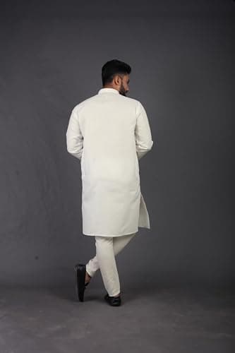 Enmozz® Multi Colored Cotton Plain Men's Ethnic Kurta Only