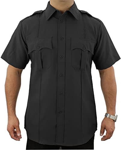 First Class 100% Polyester Short-Sleeve Men's Uniform Shirt Navy Blue