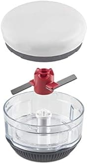 Zyliss E910049 Twist & Roll Mini Chopper | Plastic/Stainless Steel | White | Manual Handheld Herb Chopper/Onion Chopper/Garlic Chopper/Slicer/Food Processor | Dishwasher Safe | 5 Year Guarantee