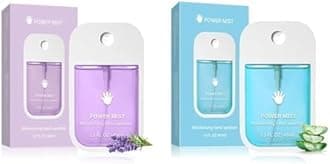 Power Mist Hand Sanitizer Spray, Portable Power Mist Hydrating Hand Sanitizers Pocket Hand Sanitizers Multi-Flavor Cleanses Travel Size (Blue & Purple)