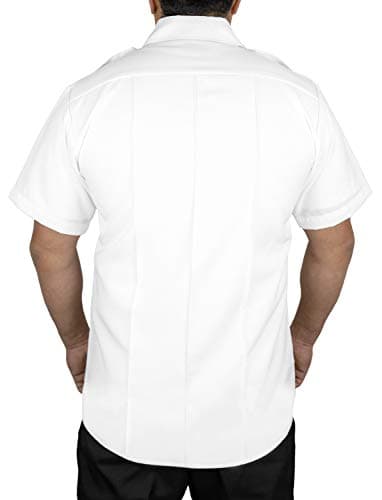 First Class 100% Polyester Short Sleeve Men's Uniform Shirt White