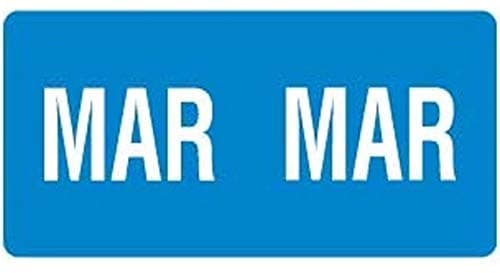Doctor Stuff - File Folder Month Labels, March, Compatible with Smead SMMK Series Stickers, Light Blue, 1/2" x 1", 250/Pack