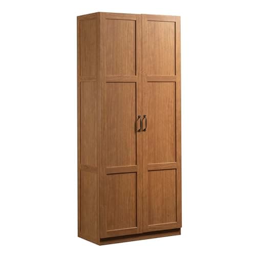Sauder Select Storage Cabinet, Pantry Cabinet Kitchen Storage with Adjustable Shelves, Bathroom Storage Cabinet, in Highland Oak