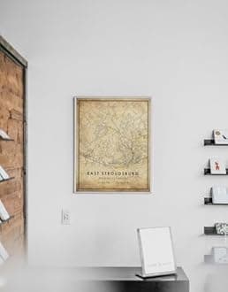 MG Global Rustic Poster of East Stroudsburg | 11x17 12x18 16x24 24x36 Vintage Unframed Print | Antique Hometown City Wall Art for Gift | Home Office Decor