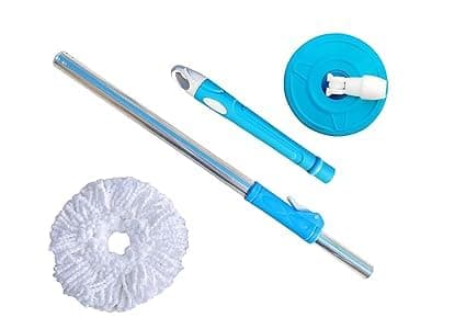 Spin Mop Eco | Rod Stick-with 360 Degree Rotating | Mops-Head |1 Rod Stick-with 1 Microfiber Refill | Wet-Dry Mop | Rod Stick | Mops | Mop Rod Stick | Mop for Floor Cleaning | Mop Rod | Spin Mop