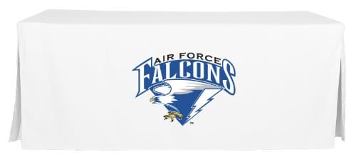 TEAM Tablevogue AIR Force 6-Foot Fitted Folding Table Cover, White w/Logo