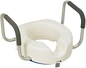 Homecraft Raised Toilet Seat with Removable Foam Covered Arms, Elevated for Safer Toileting, Standard Seat, Bathroom Safety, Disabled and Elderly, (Eligible for VAT relief in the UK)