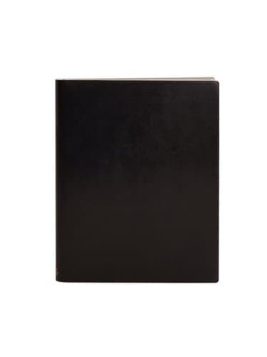 Black Extra Large Ruled Recycled Leather Notebook, 7 x 9-inches