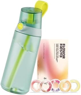air up® water bottle (21oz) Click Turle Green original starter set with pods in 5 flavors | drinking bottle with sugar-free flavoring | dishwasher-safe, BPA-free