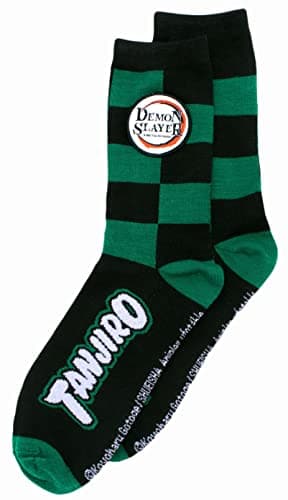 Demon Slayer Assorted 2-pack Socks - Nezuko & Tanjiro Character Pattern Anime Crew Socks (Multicolor, One Size)