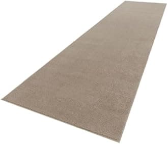TT Home Large Rug Short Pile Monochrome Modern Design Washable, colour:Taupe, Size:80x150 cm
